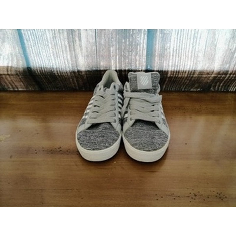 K-Swiss Court Tiebreak II Gray White Lace-Up Shoes size 3.5