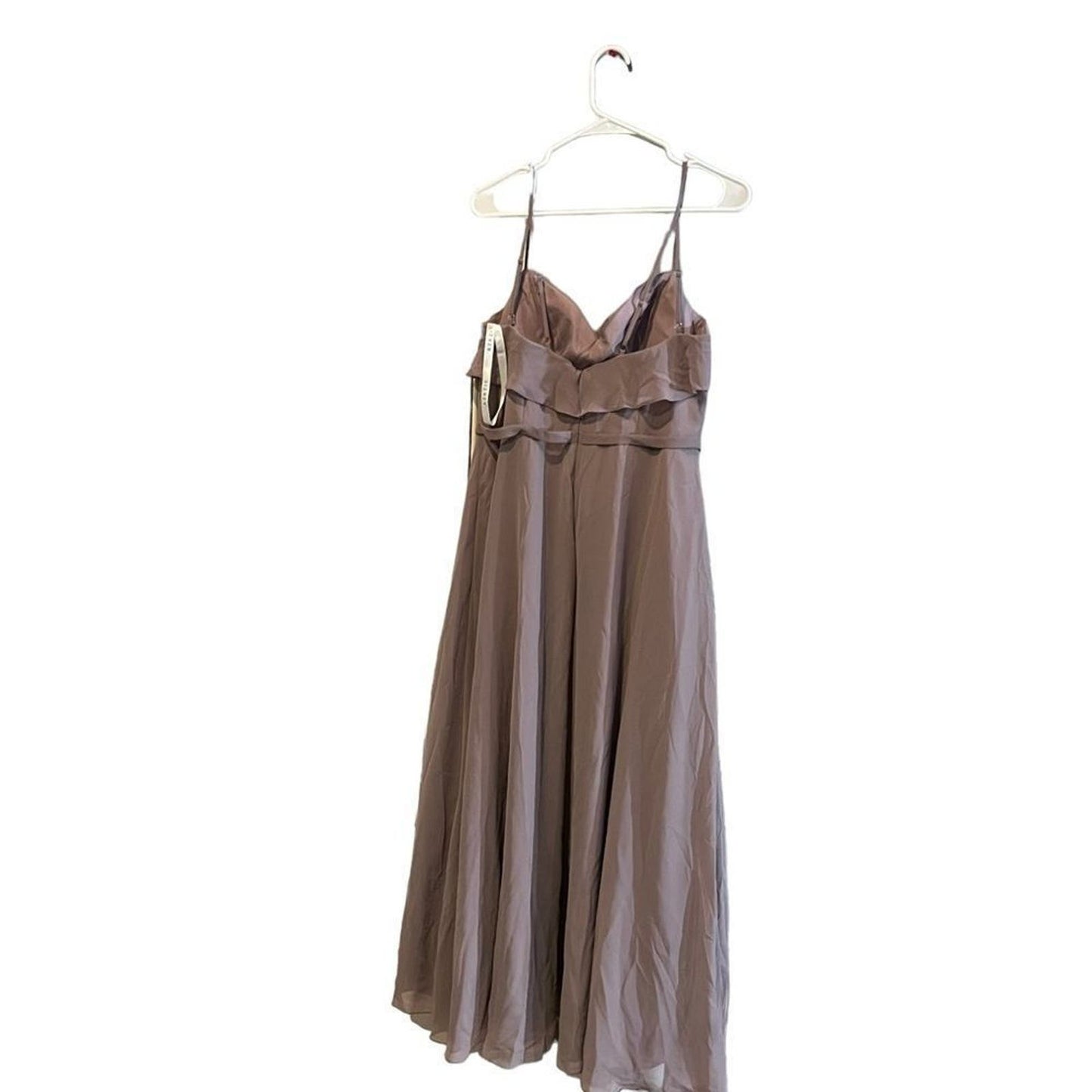 Azazie Naeem A-Line Ruched Chiffon Floor-Length Dress Size C in Dusk