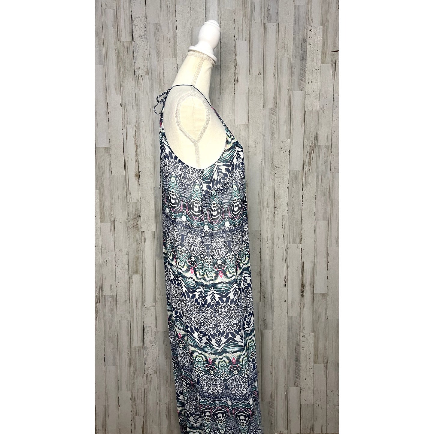 Donna Morgan Women's Geometric Print Halter Maxi Dress Size 12