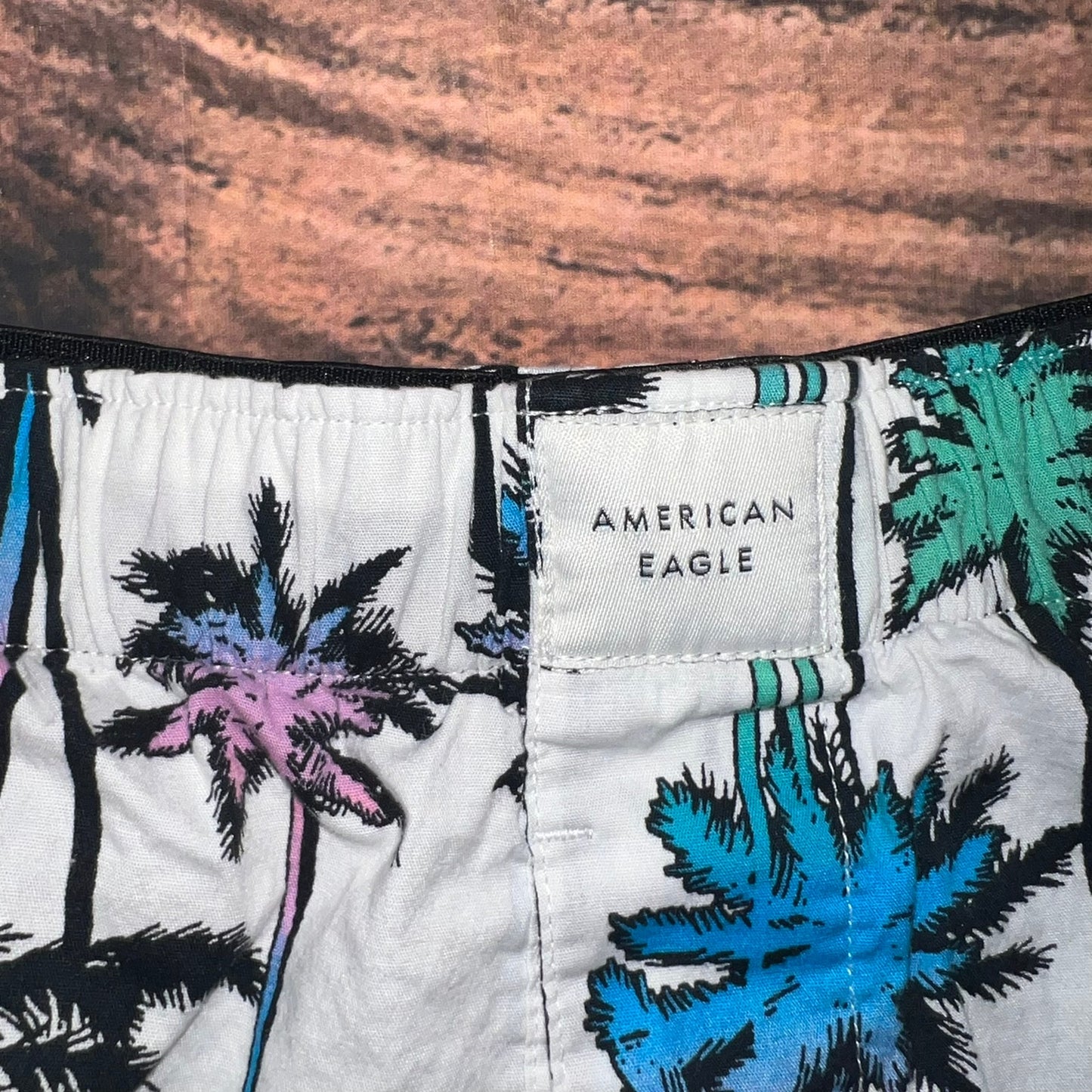 American Eagle Men's Palm Tree Multicolored Boxer Shorts Size Small