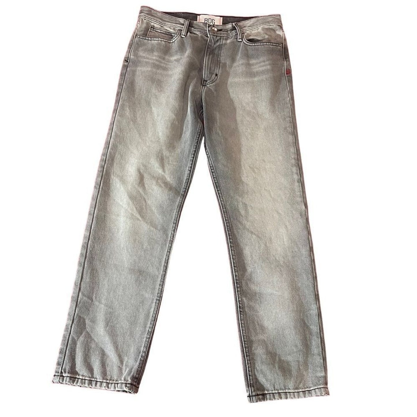 BDG Jeans Mens 32x32 Gray Wash Vintage Slim Fit Straight Leg Mid Rise