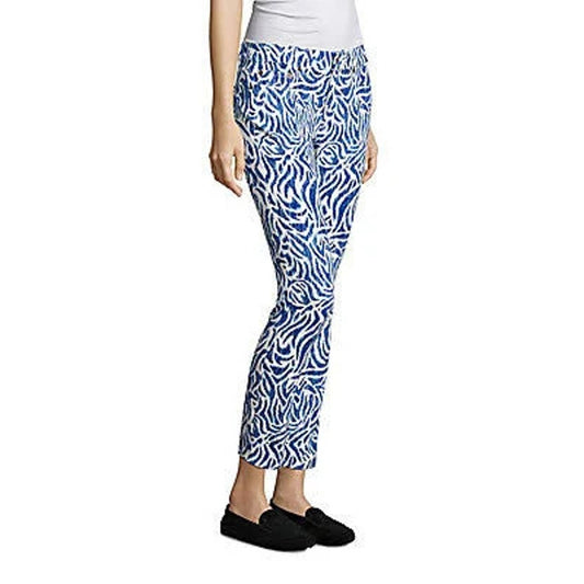 Vineyard Vines Women's Size 2 White & Blue Zebra Print Skinny Jeans