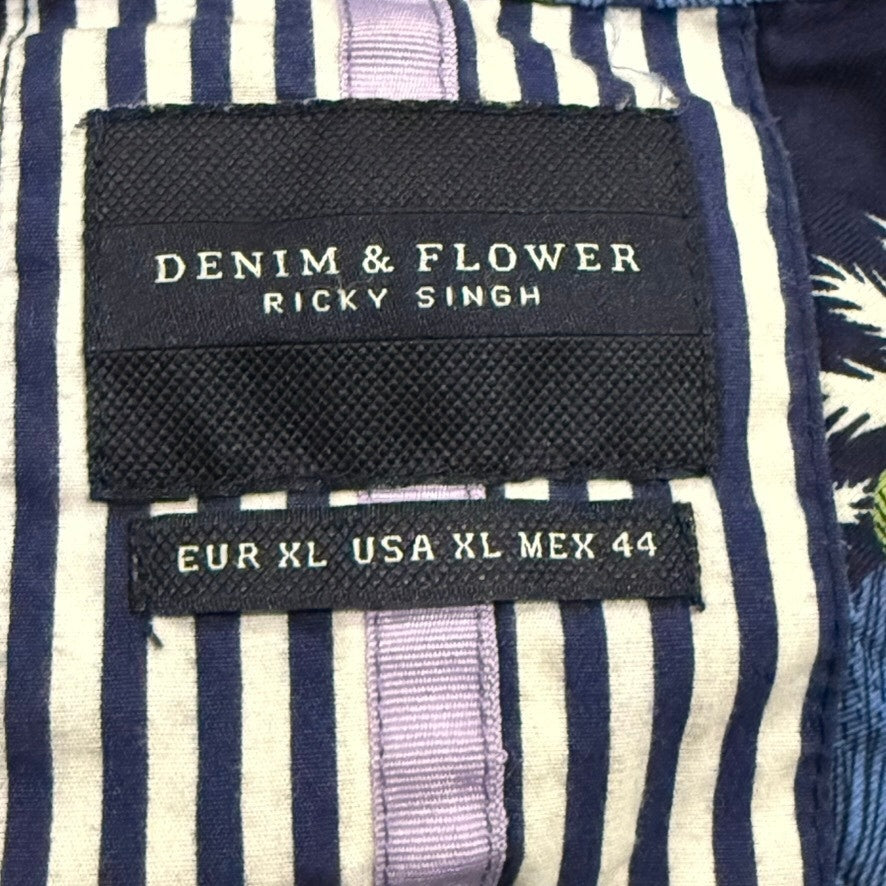 Denim & Flower Men's XL Floral Hawaiian Shirt Short Sleeve Casual