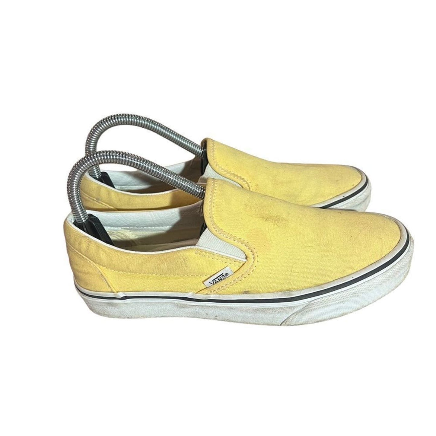 Vans Off The Wall Yellow and White Slip on Vans Size 7.5