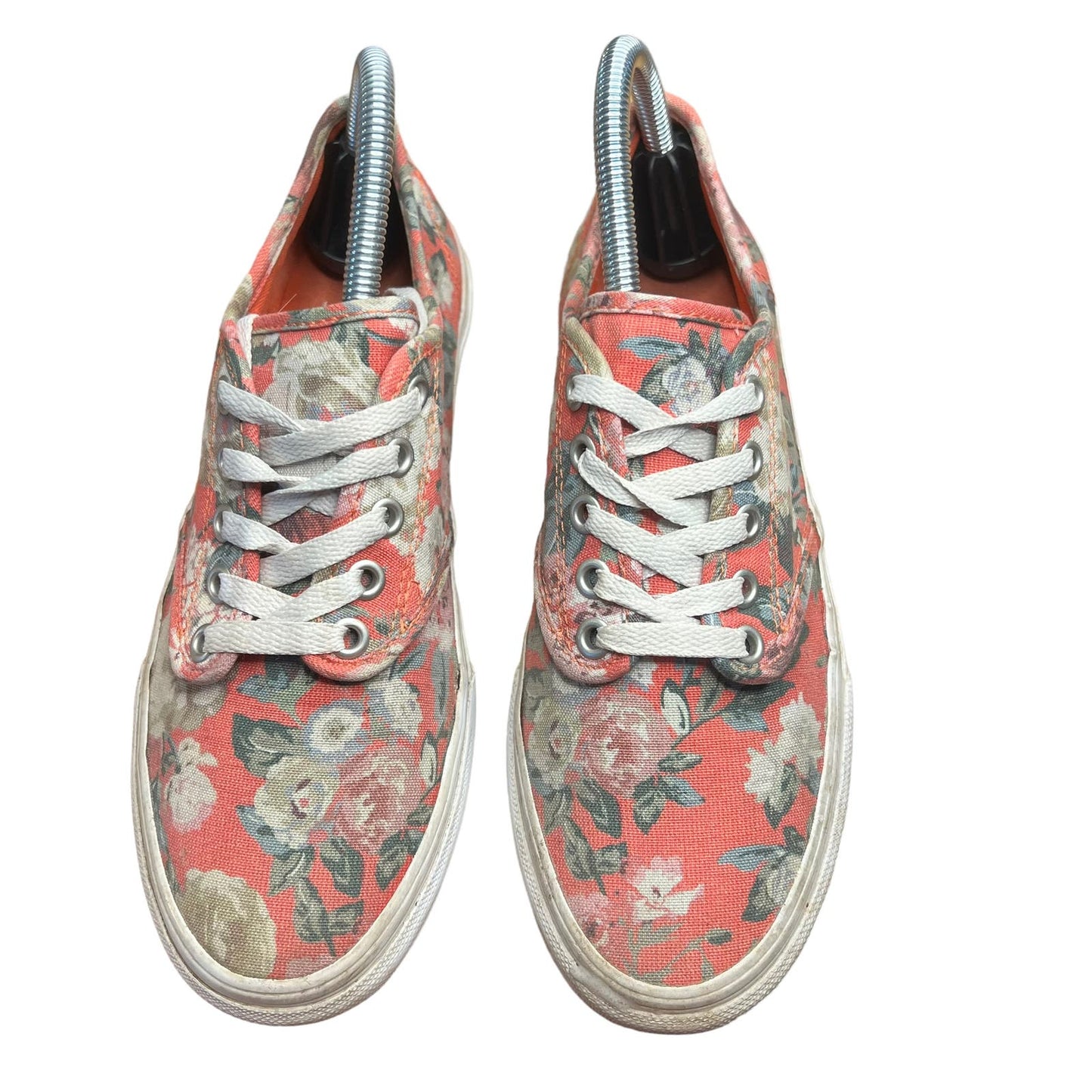 VANS Authentic Low Top Lace-up Pink/Multicolor Floral Sneakers Women's Size 8