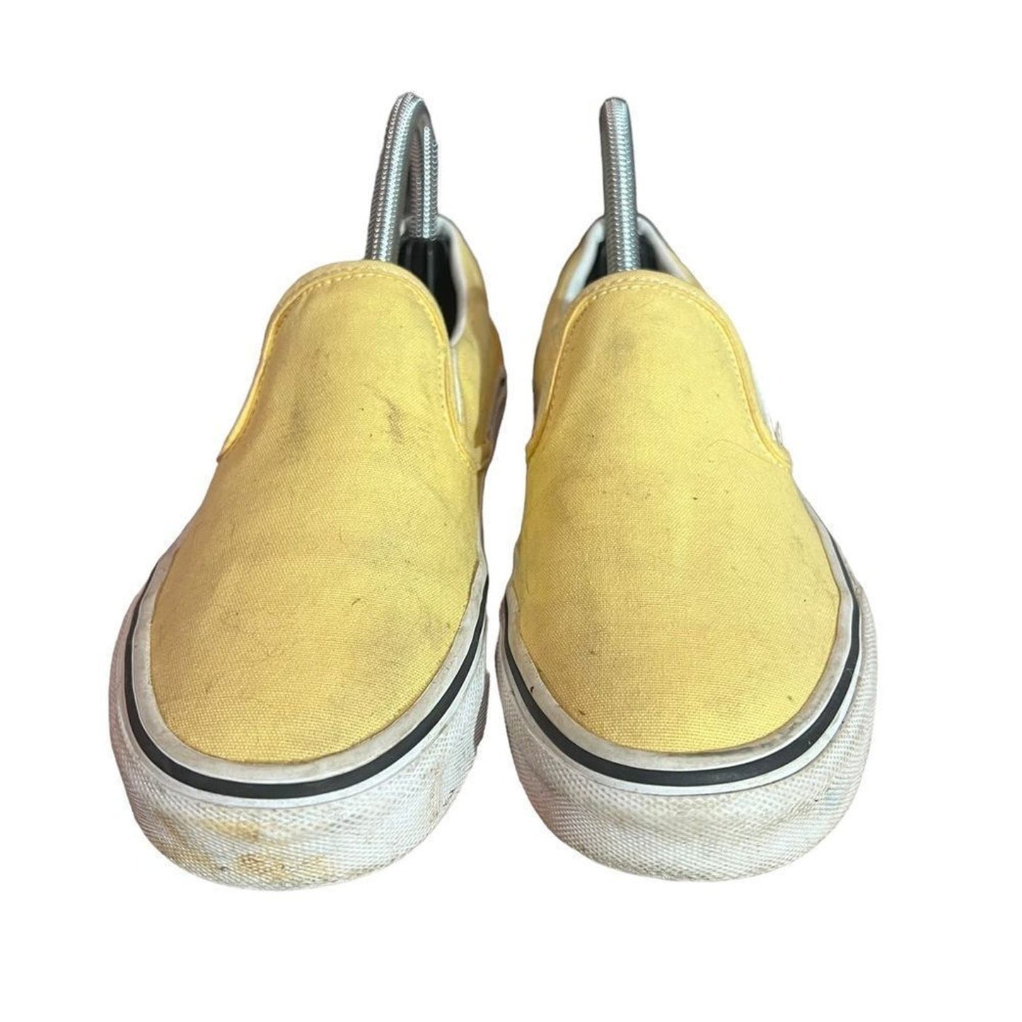 Vans Off The Wall Yellow and White Slip on Vans Size 7.5