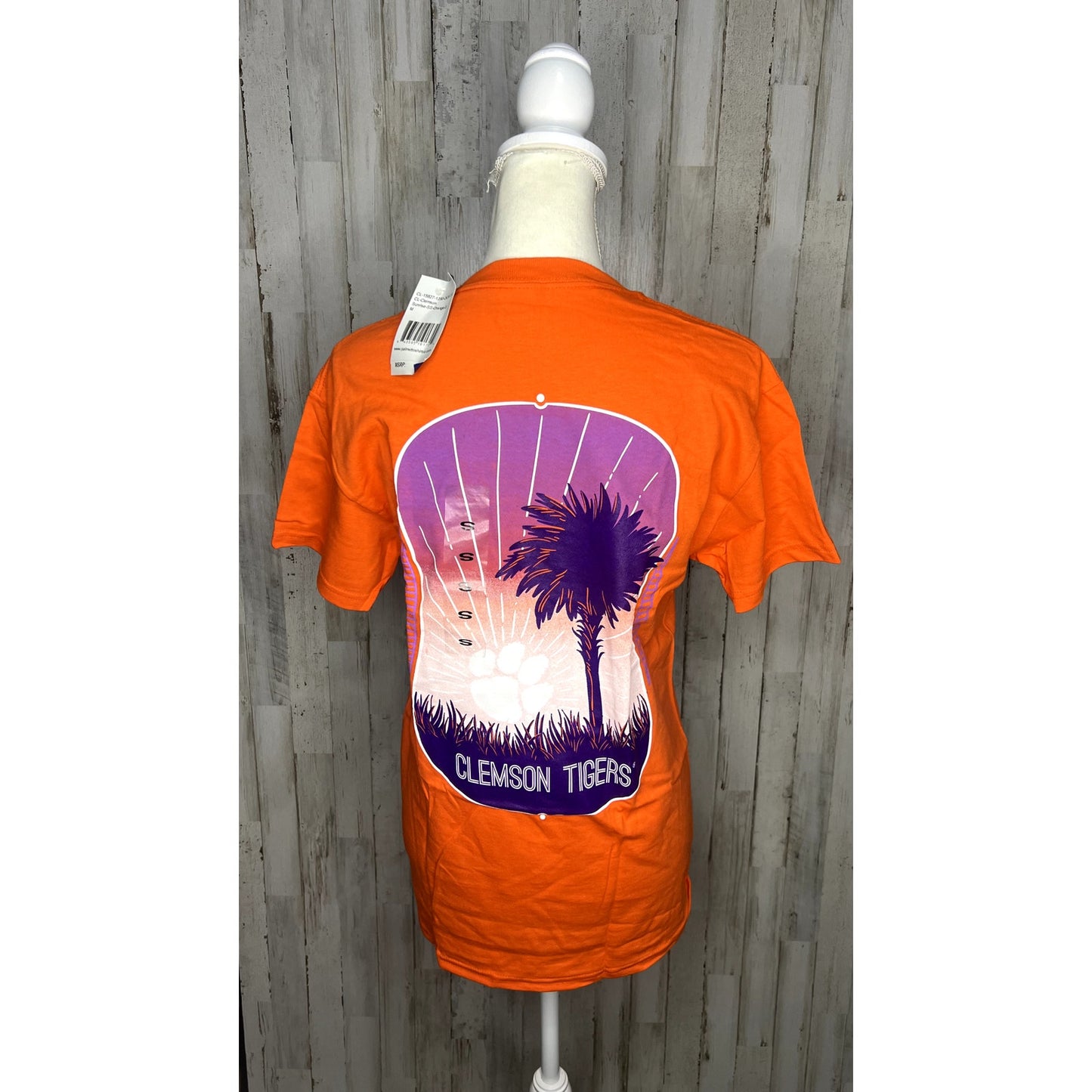 NWT Clemson Tigers Orange Scenic Back Design Unisex Short Sleeve T-Shirt