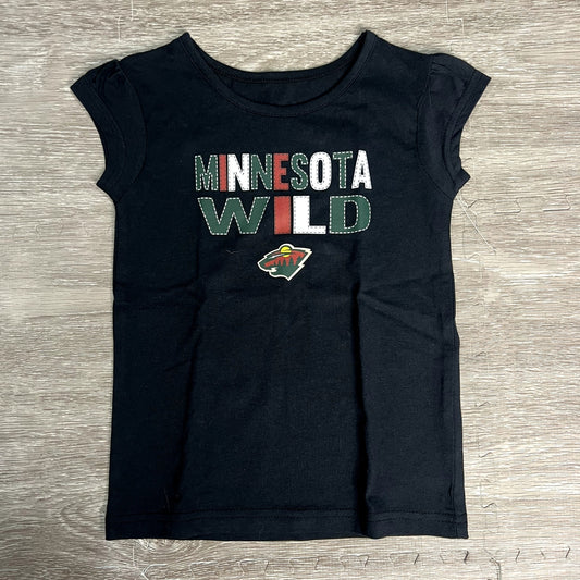 NWOT Minnesota Wild Kids 3T Black T-Shirt NHL Team Logo Casual Top