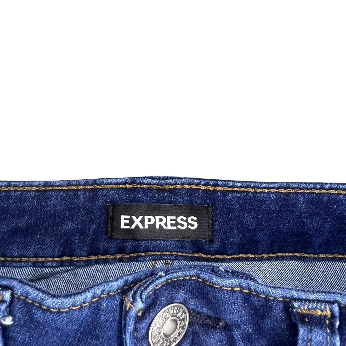 Express Men's Skinny Fit Dark Blue 4 Way Hyper Stretch Denim Jeans 28x30