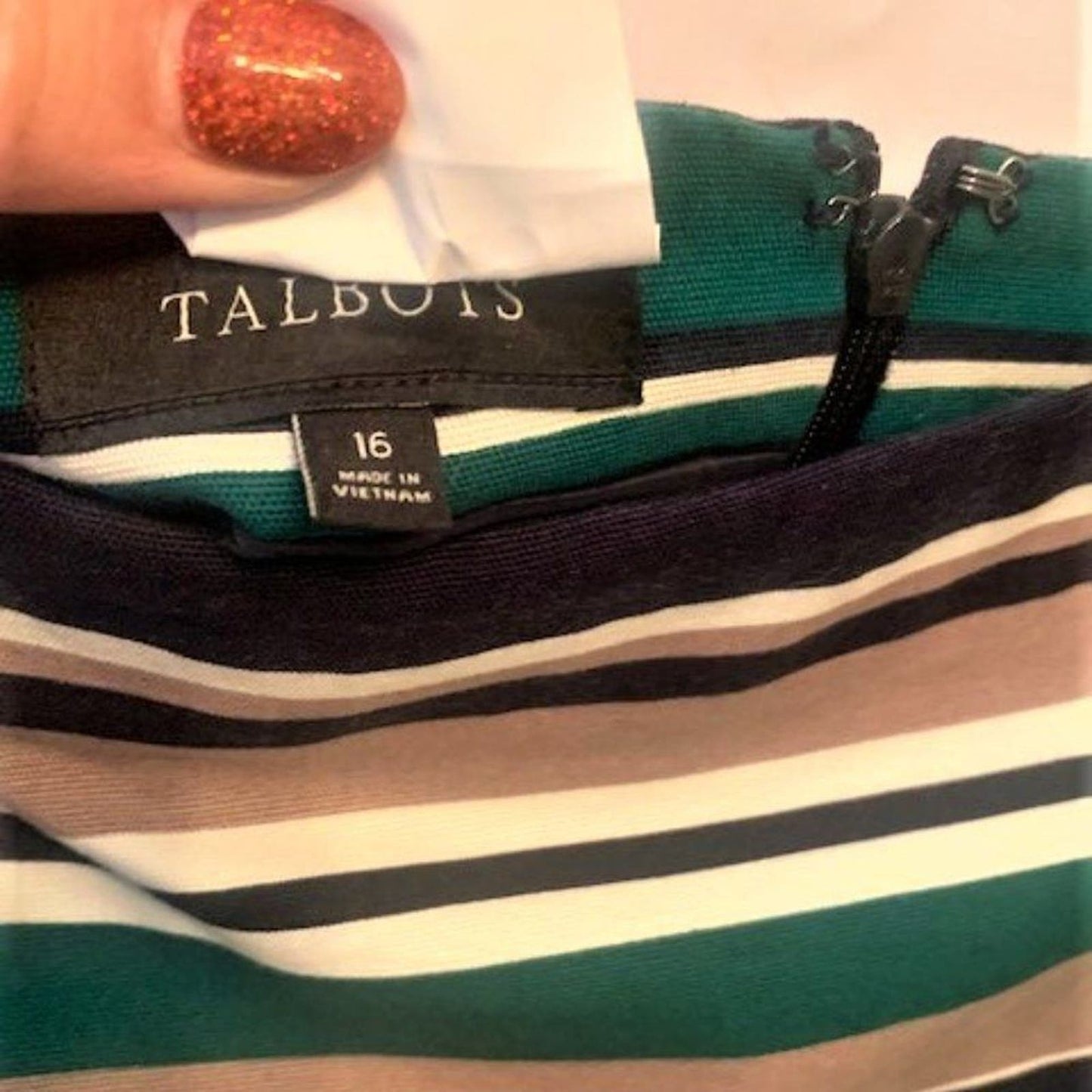 Talbots VIBRANT striped pencil skirt 16