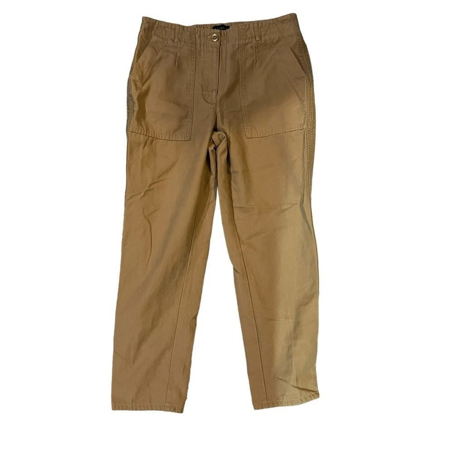 Talbots Cargo Pants Womens Size 6 Beige Khaki Slim Straight Leg Utility