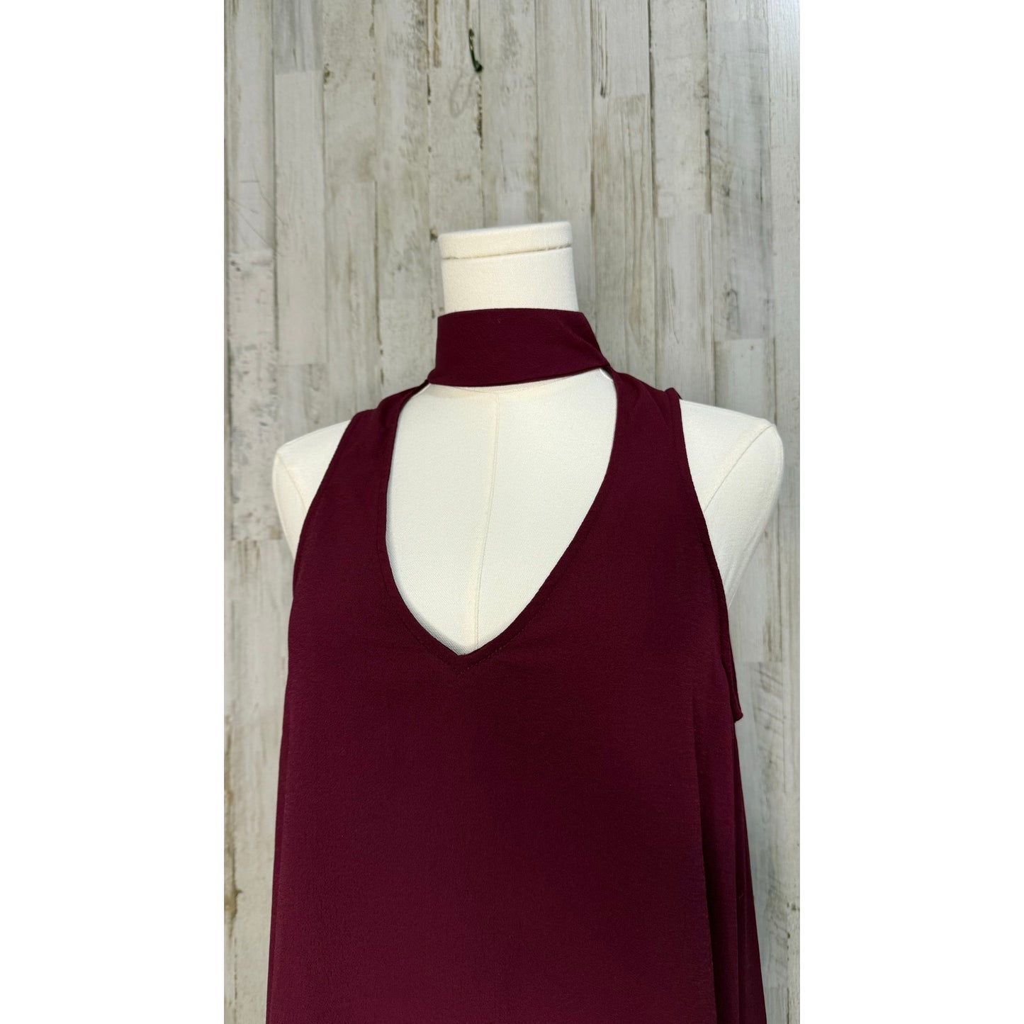 Show Me Your MuMu Women's Choker Shift Dress Burgundy Size Small Casual