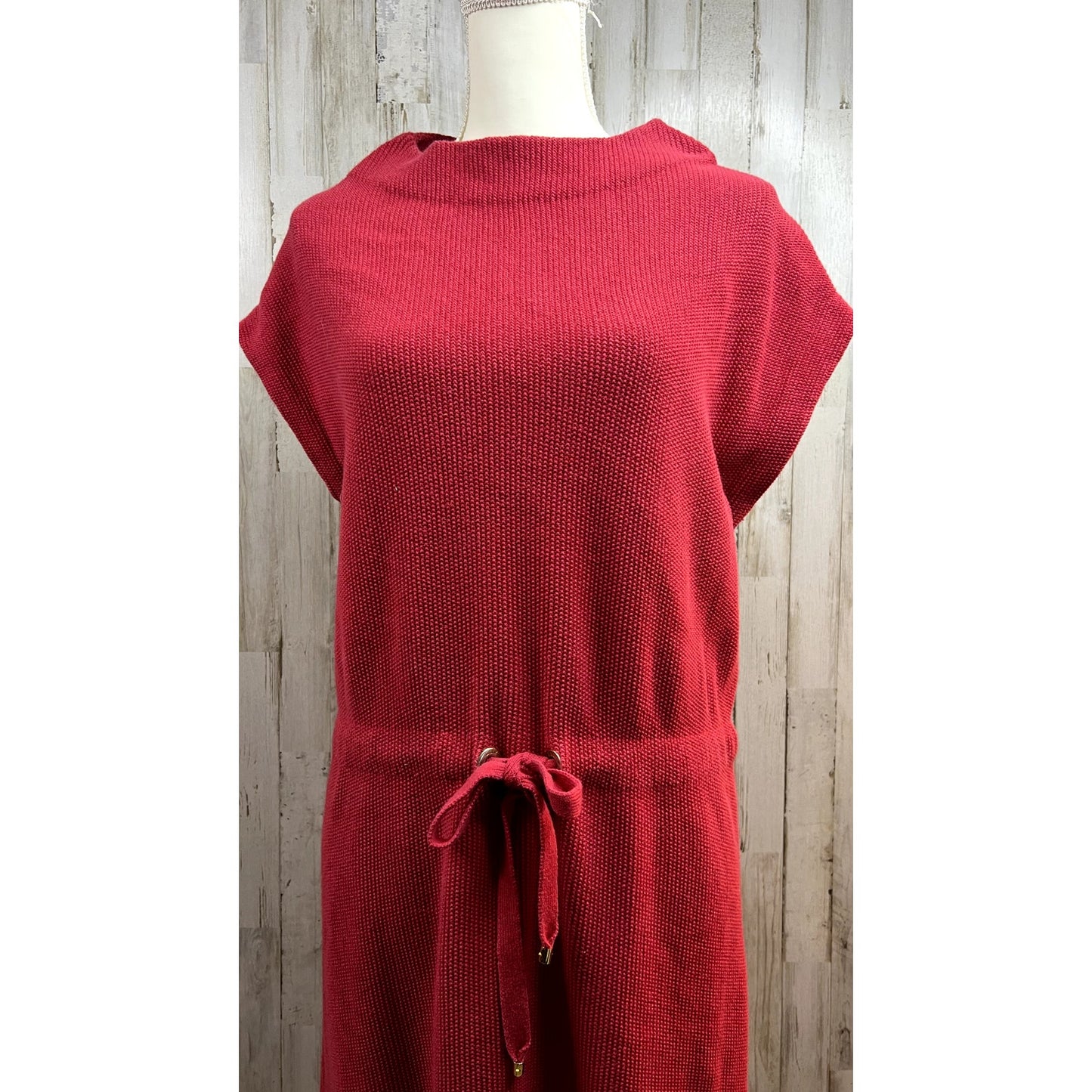 Vintage Lilly Pulitzer Red Knit Dress Women's Small Sleeveless Mock Neck