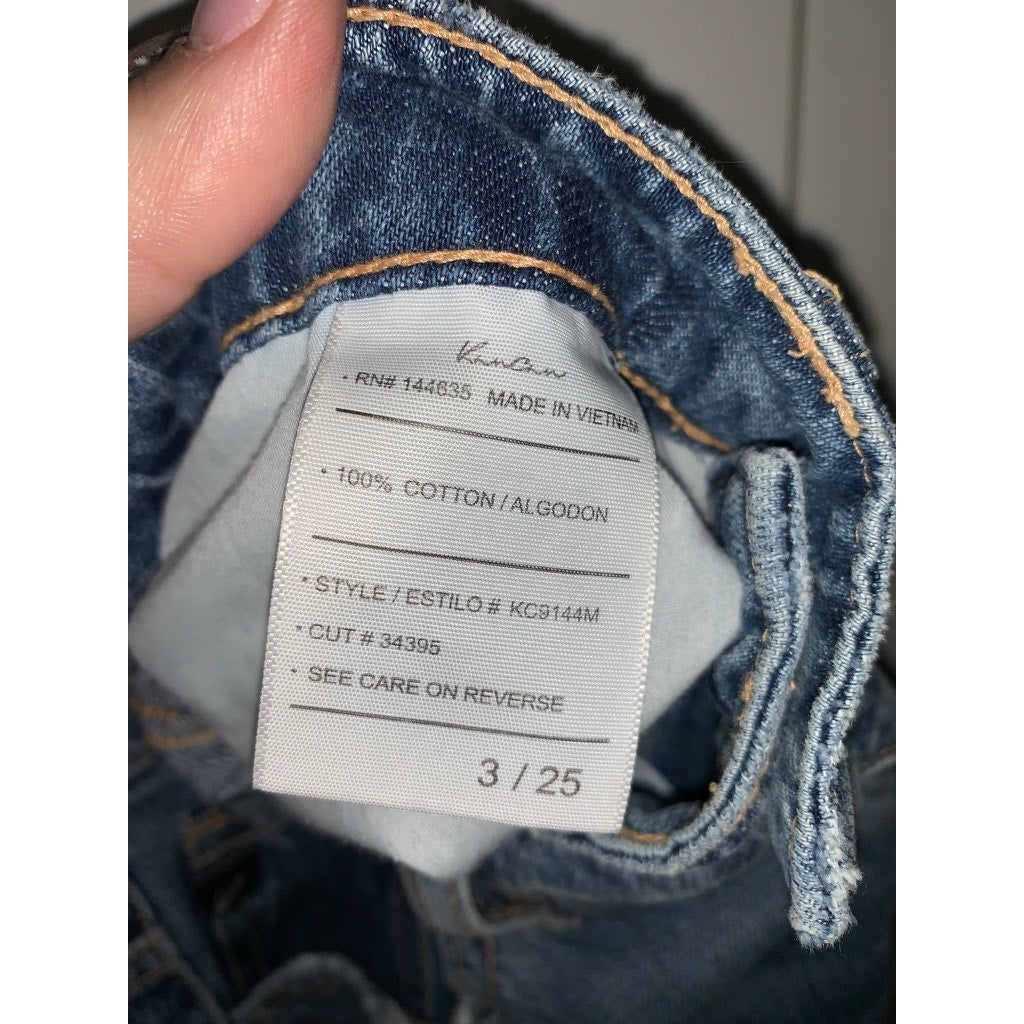 KanCan Women's High Rise Distressed Straight Leg Jeans Size 3/25 Blue