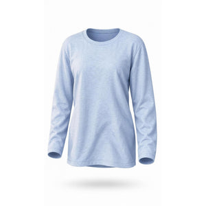 Land’s End Womens Plus 1XL Light Blue Striped Long Sleeve Scoop Neck Tee