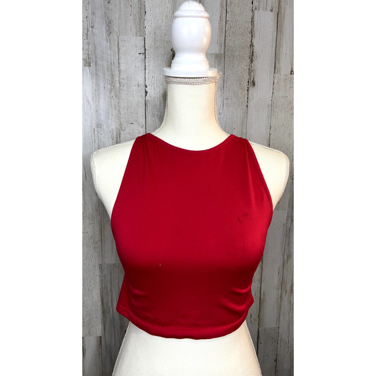 Free People Intimately FP Boat Neck Brami Bright Red Cropped Tank Size Small