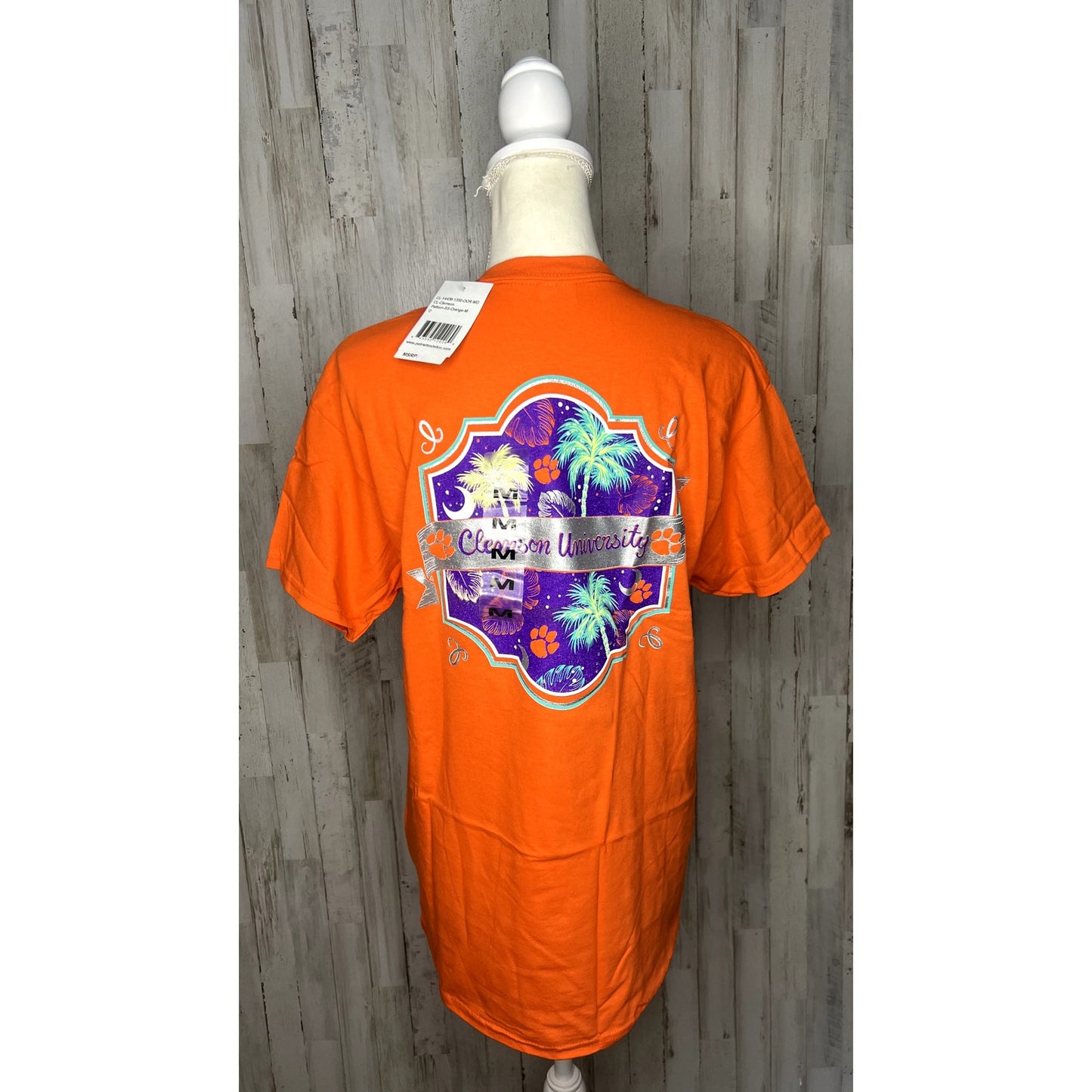 NWT Clemson University Orange Neon Palmetto Trees Short Sleeve Unisex T-Shirt