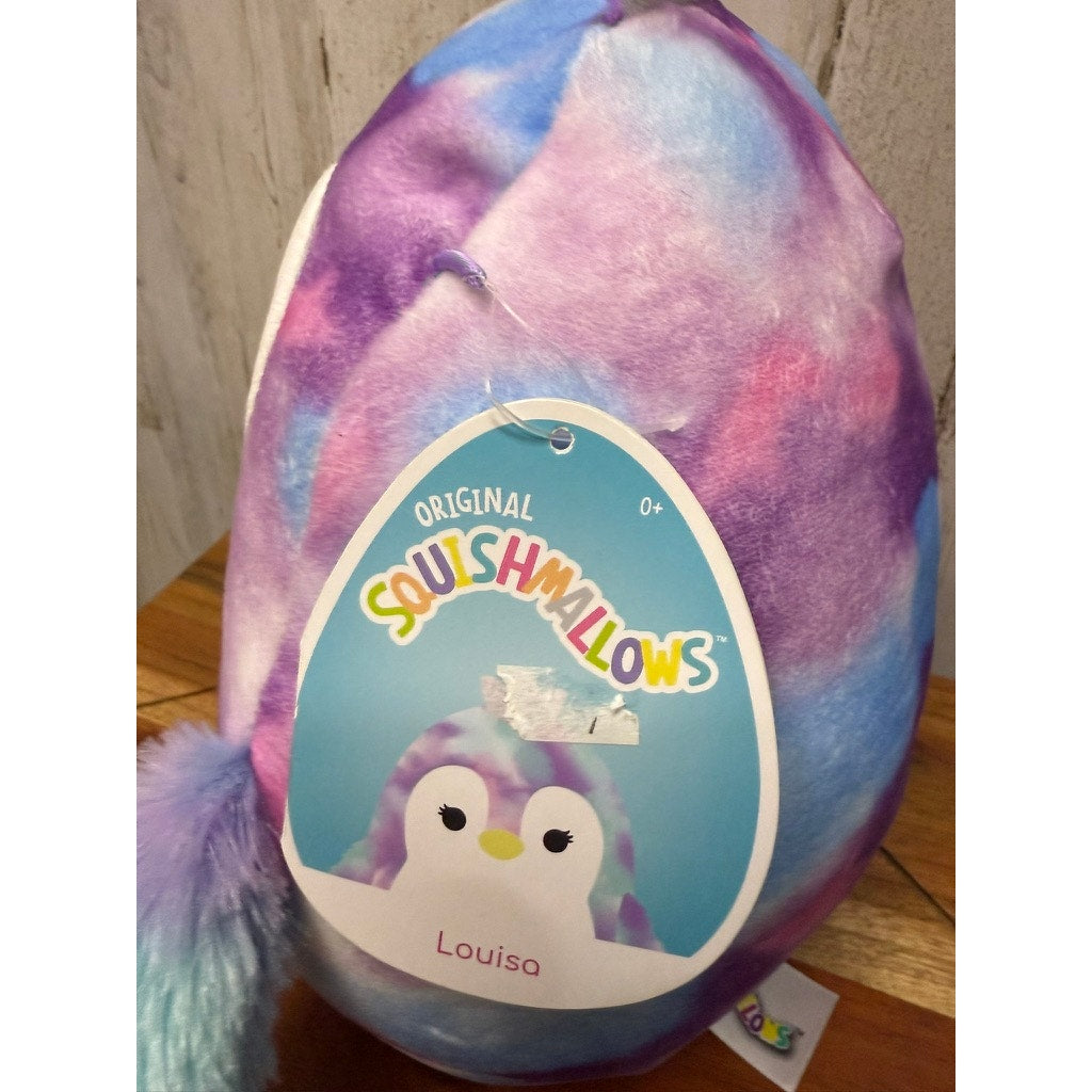 NWT Squishmallow Louisa the Penguin 10" Tie Dye Plush Toy Multicolor