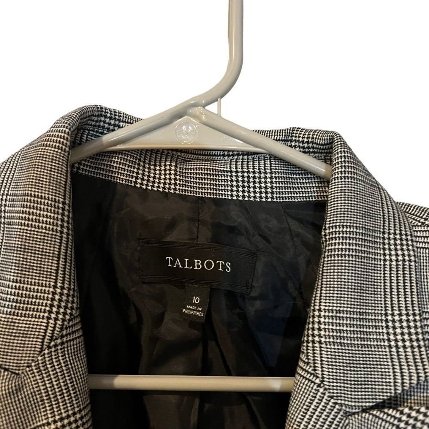 Talbots Gray Plaid Blazer Size 10