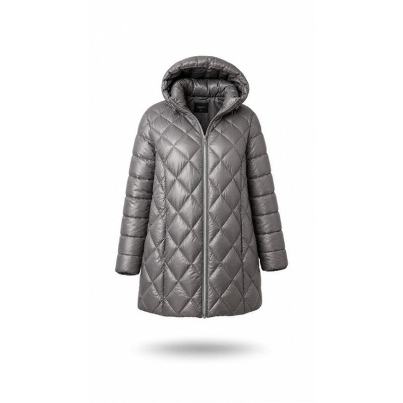 Andrew Marc Womens 2XL Purple Hooded Quilted Puffer Full Zip