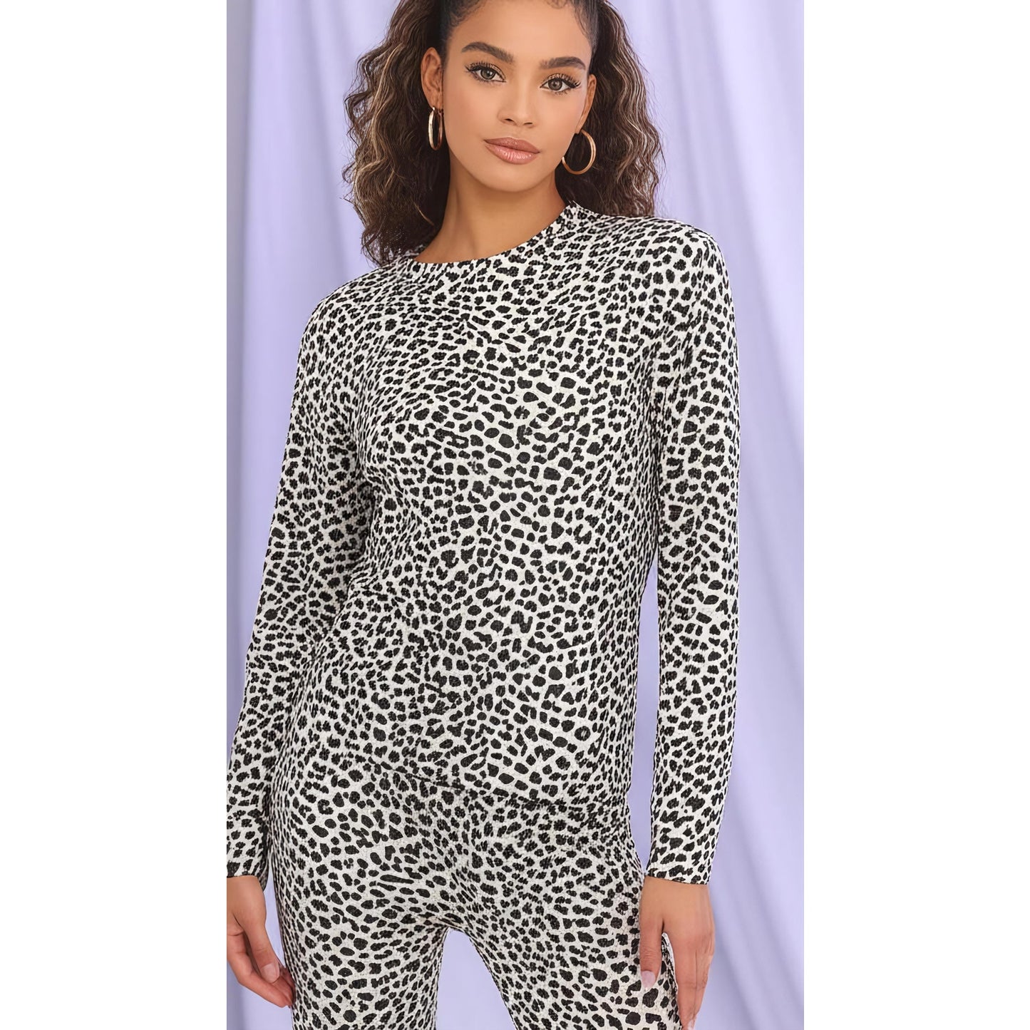 Victoria's Secret Women's XL Leopard Print Pajama Set Long Sleeve