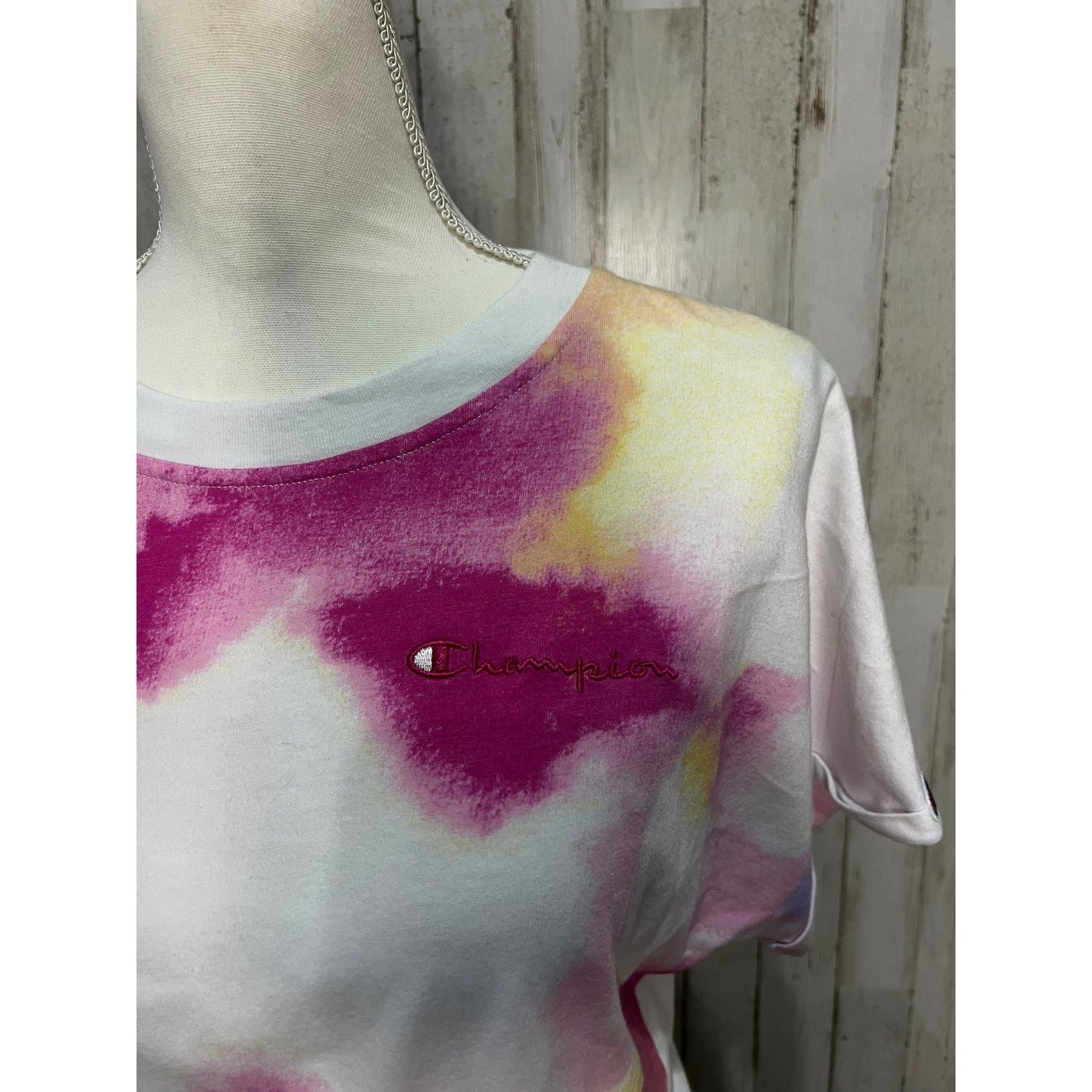 Champion Women's Tie-Dye T-Shirt Multicolor Size Small Casual Crew Neck