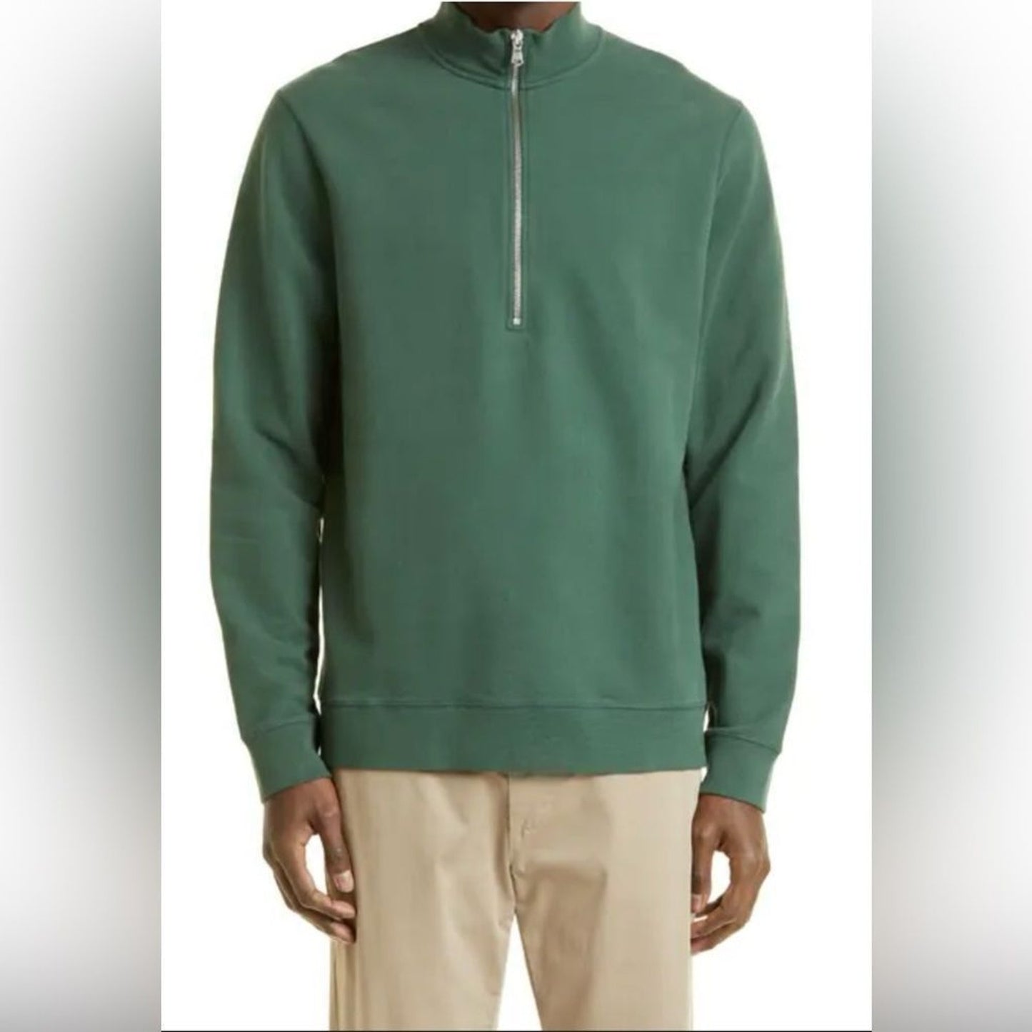 Tommy Bahama Sweater Mens Size Medium Green Blue Reversible 1/4 Zip Pullover