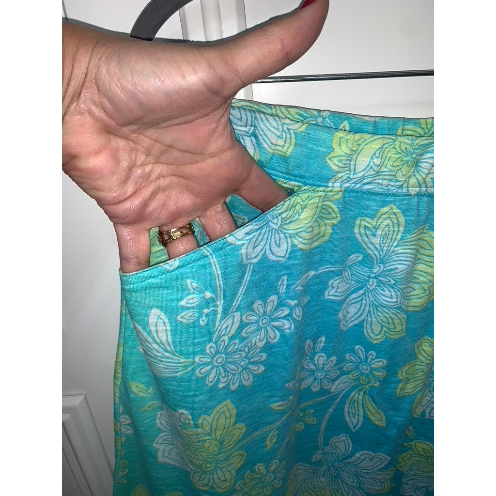 J.Jill Women's Petite A-Line Floral Skirt Medium Multicolor Knee Length Casual
