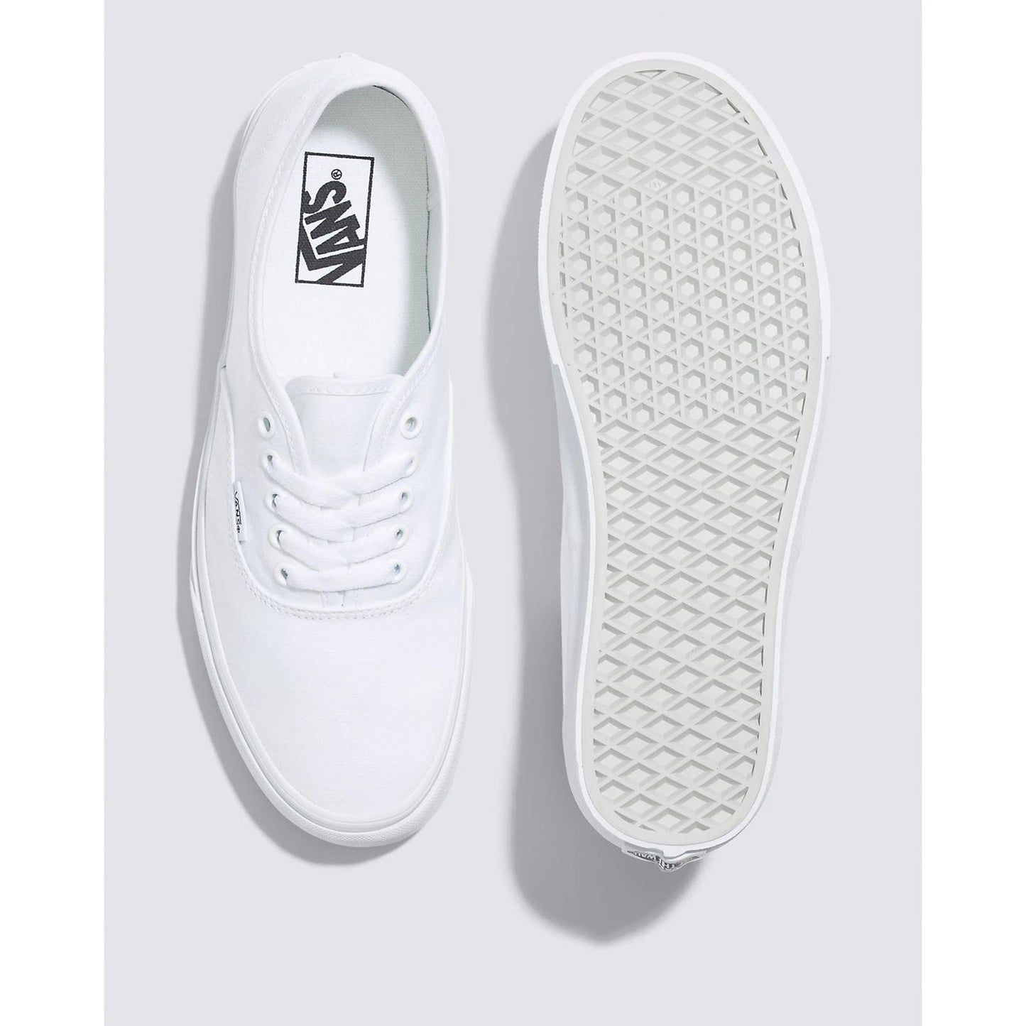 Vans Authentic Unisex White Canvas Lace Up Sneakers Men's 8.5 / Women's 10