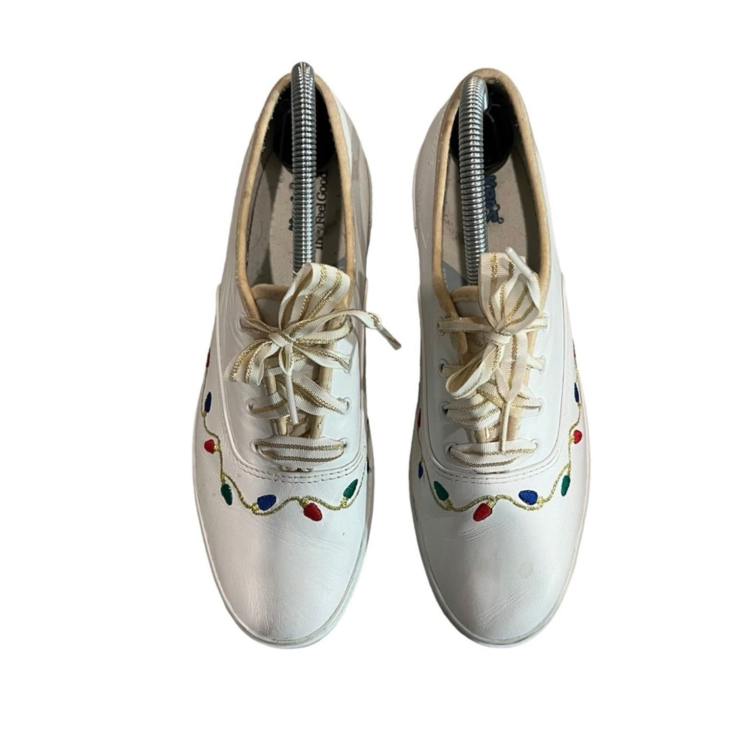 Keds Coaster’s Christmas sneakers, Gold Shoe Laces - Women's Size 8