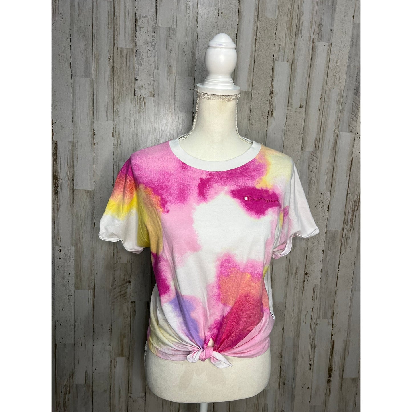 Champion Women's Tie-Dye T-Shirt Multicolor Size Small Casual Crew Neck