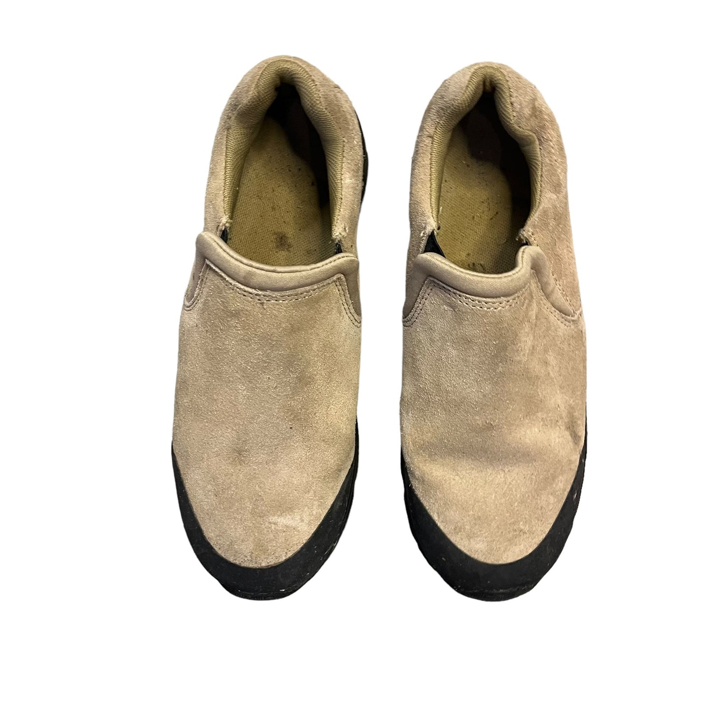 Lands End Youth's Size 4M Tan/Beige Suede Slip On Shoes Sneakers Loafers