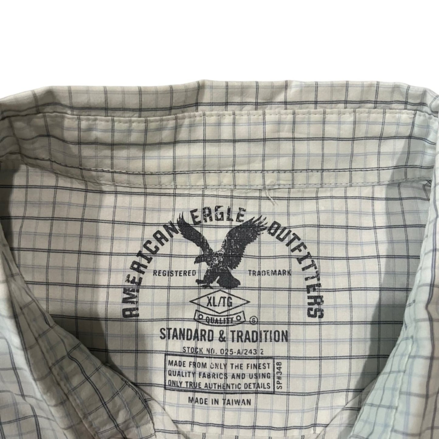 Vintage American Eagle Men's Standard & Tradition Plaid Button Down Size XL