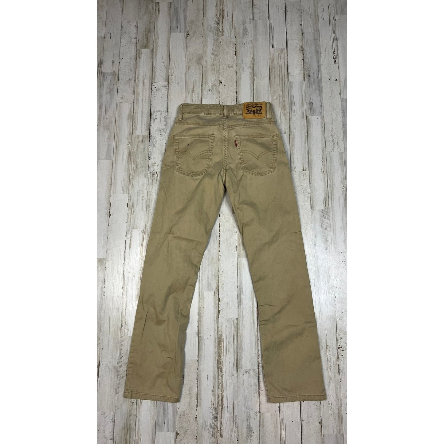 Levi's 511 Slim Khaki Tan Pants Youth Kids Size 12 Adjustable Waistband