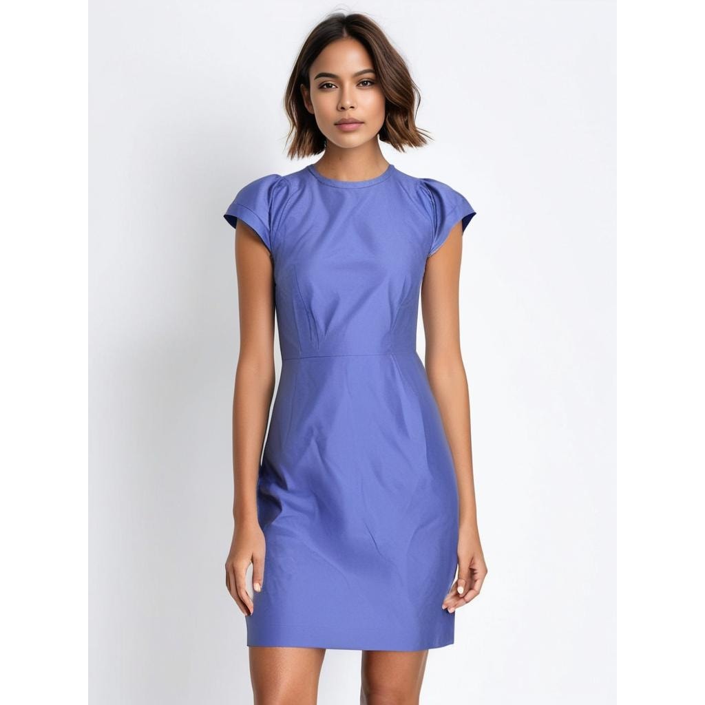 J. Crew Women's Size 2 Blue Midi Dress Cap Sleeve Party Cocktail