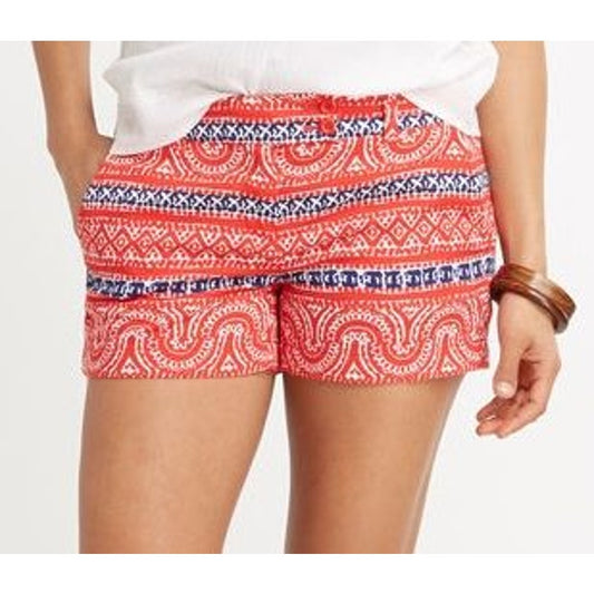 Vineyard Vines Women's Chino Shorts Size 6 Red White Blue Geometric