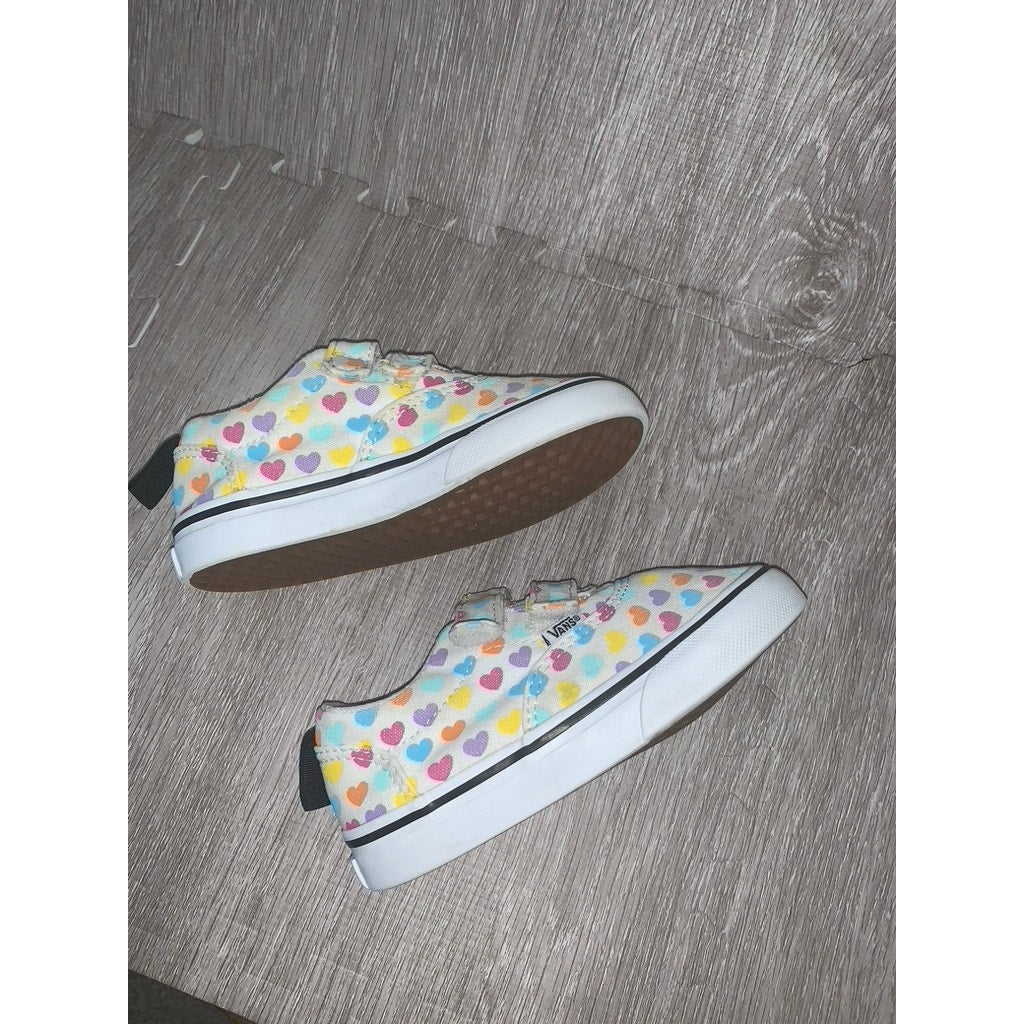 Vans Kids' Doheny V Velcro Sneakers Multicolor Hearts Size 7 Toddler