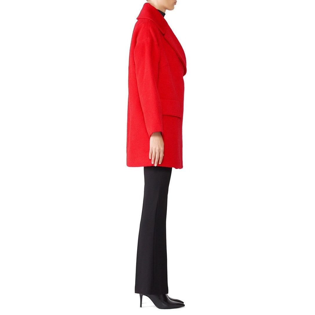 Trina Turk Women's Red Wool Overcoat Size 4 Winter Long Coat