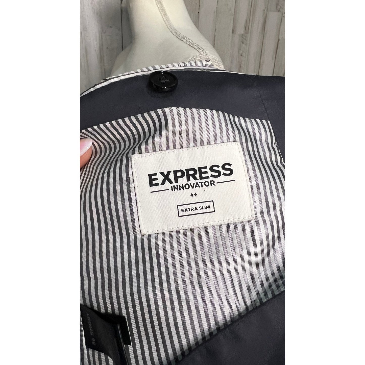 Express Innovator Men's Size 36 Short Extra Slim Grey Blazer