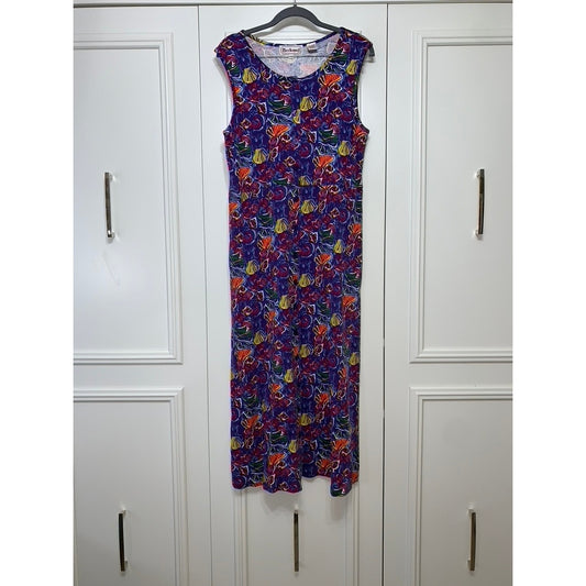 Bechamel Women's Sleeveless Maxi Dress Medium Bold Floral Print Multicolor