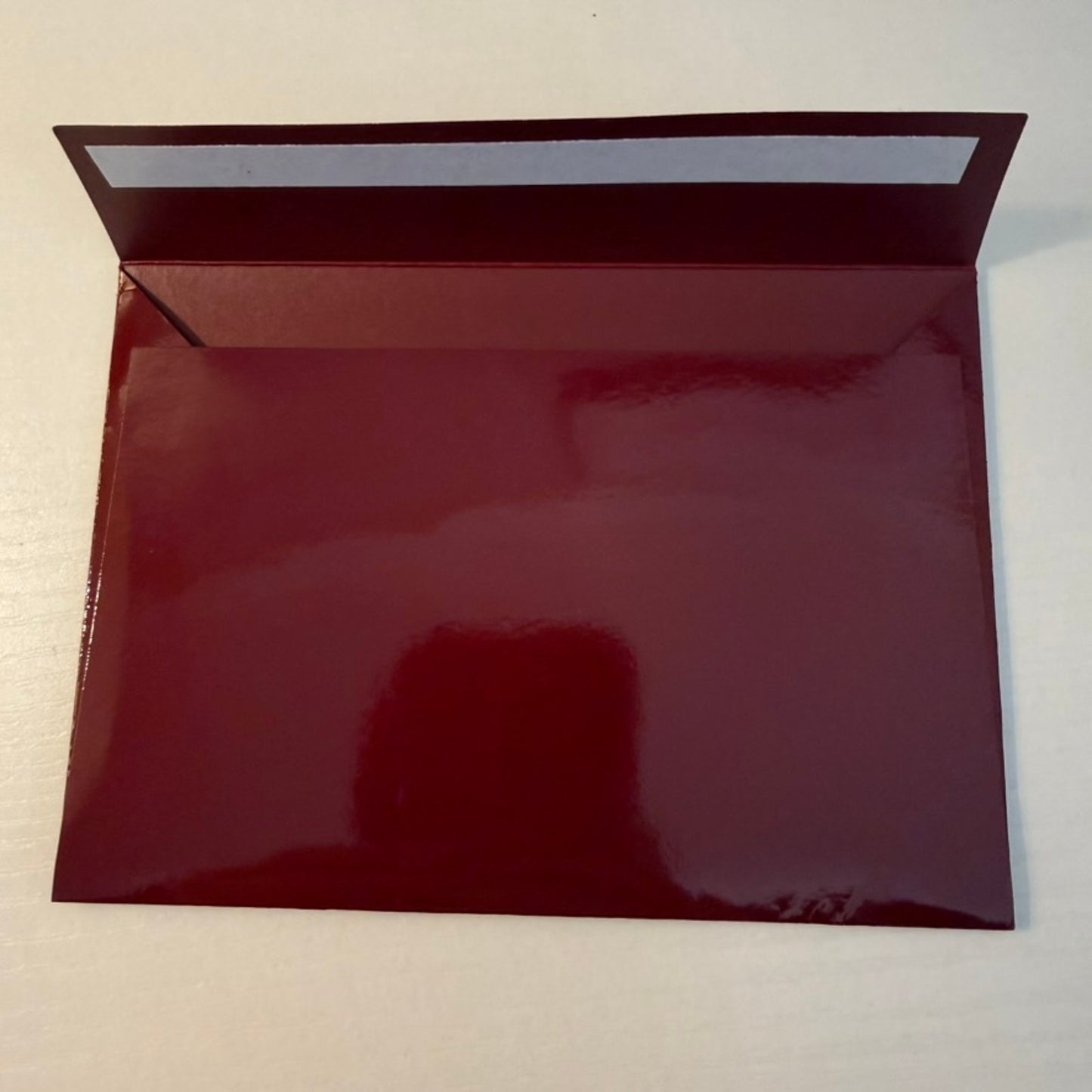 Gucci Burgundy Maroon Glossy Logo Envelope Receipt Holder Gift Packaging 6"x4.5"