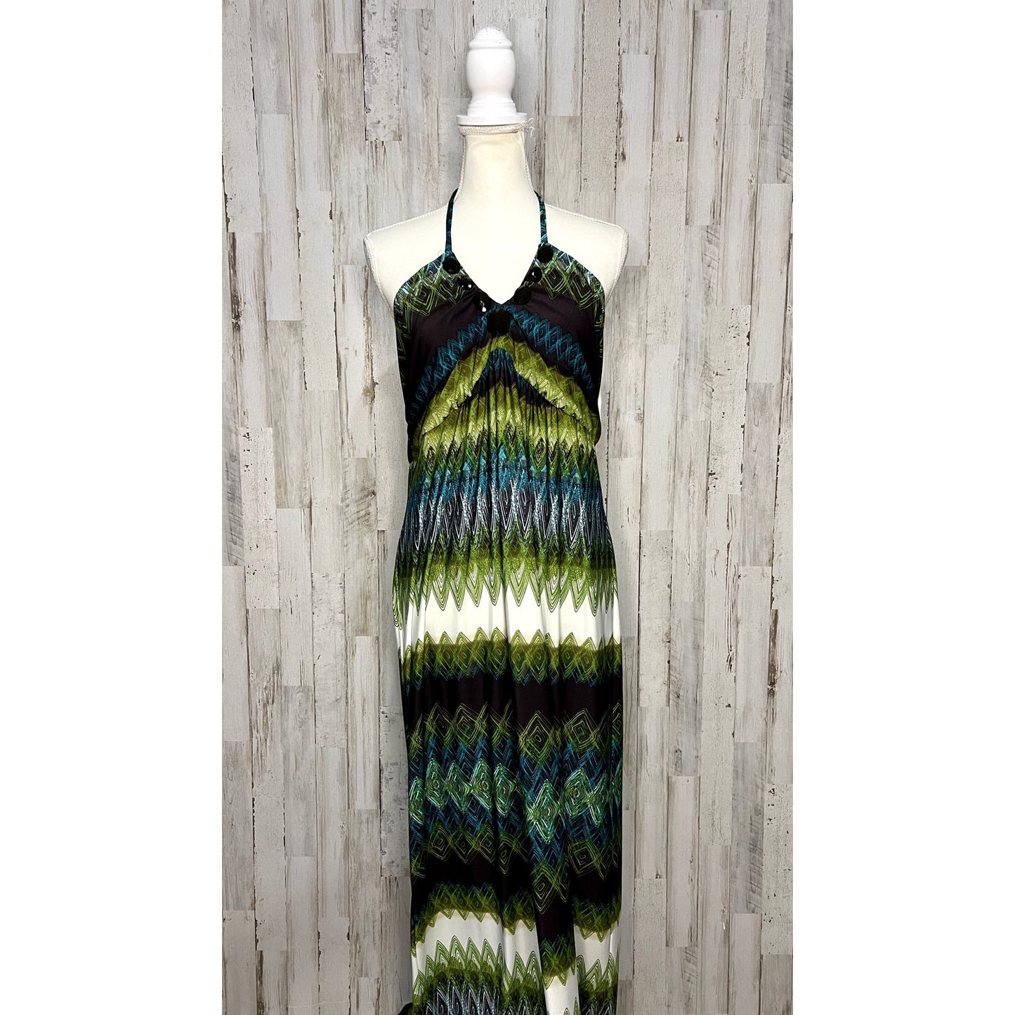 NWT Free 2 Luv Women's 2X Multicolor Geometric Maxi Dress Sleeveless