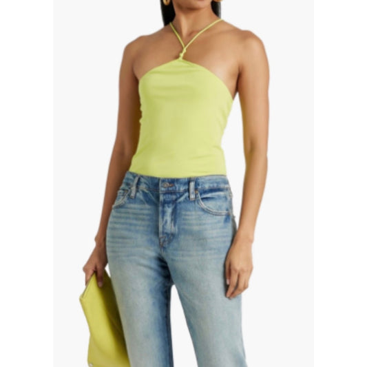 NWOT FRAME Women's Neon Yellow Spaghetti Strap Tank Bodysuit Size Medium