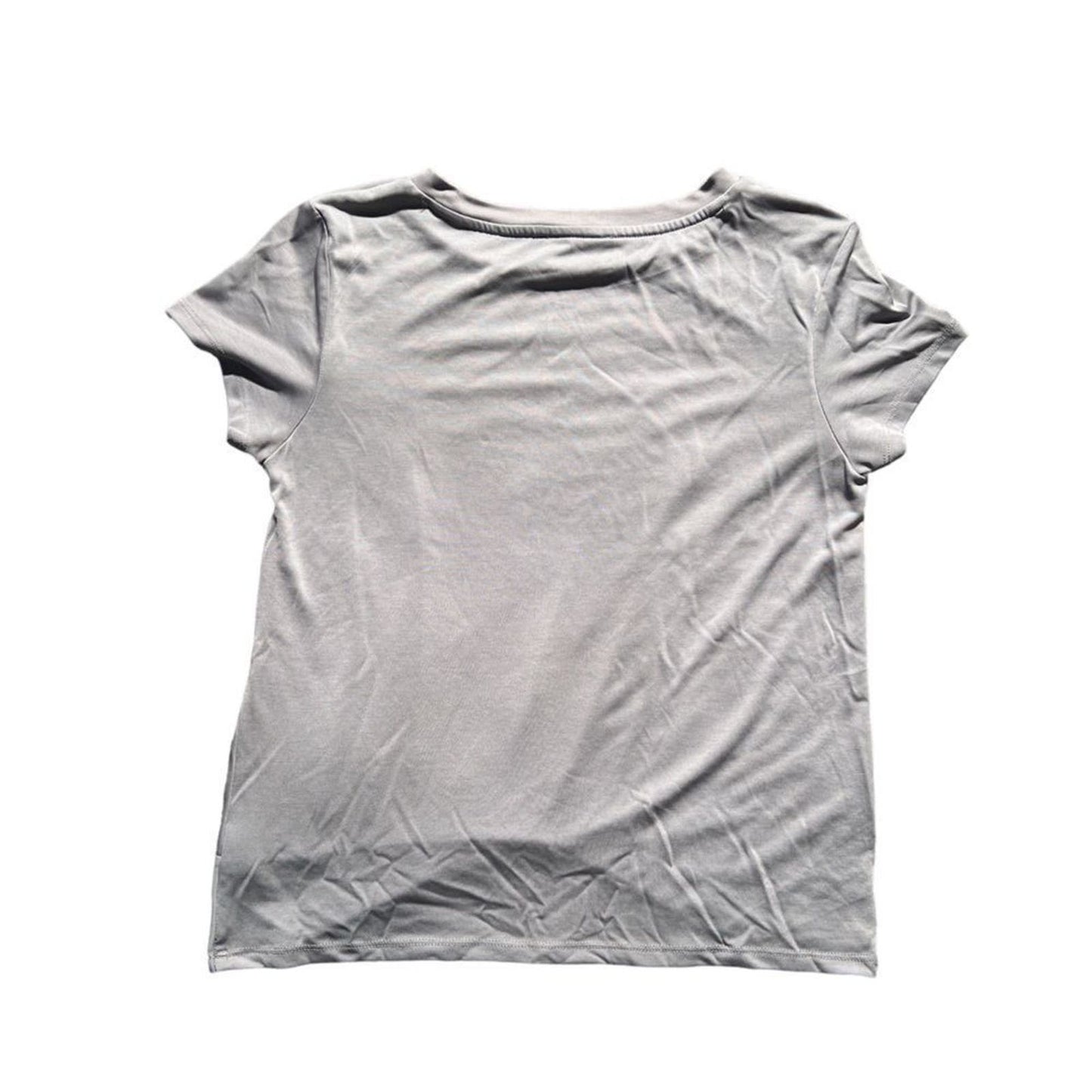 Pink Rose Grey Cropped Blouse Size Small