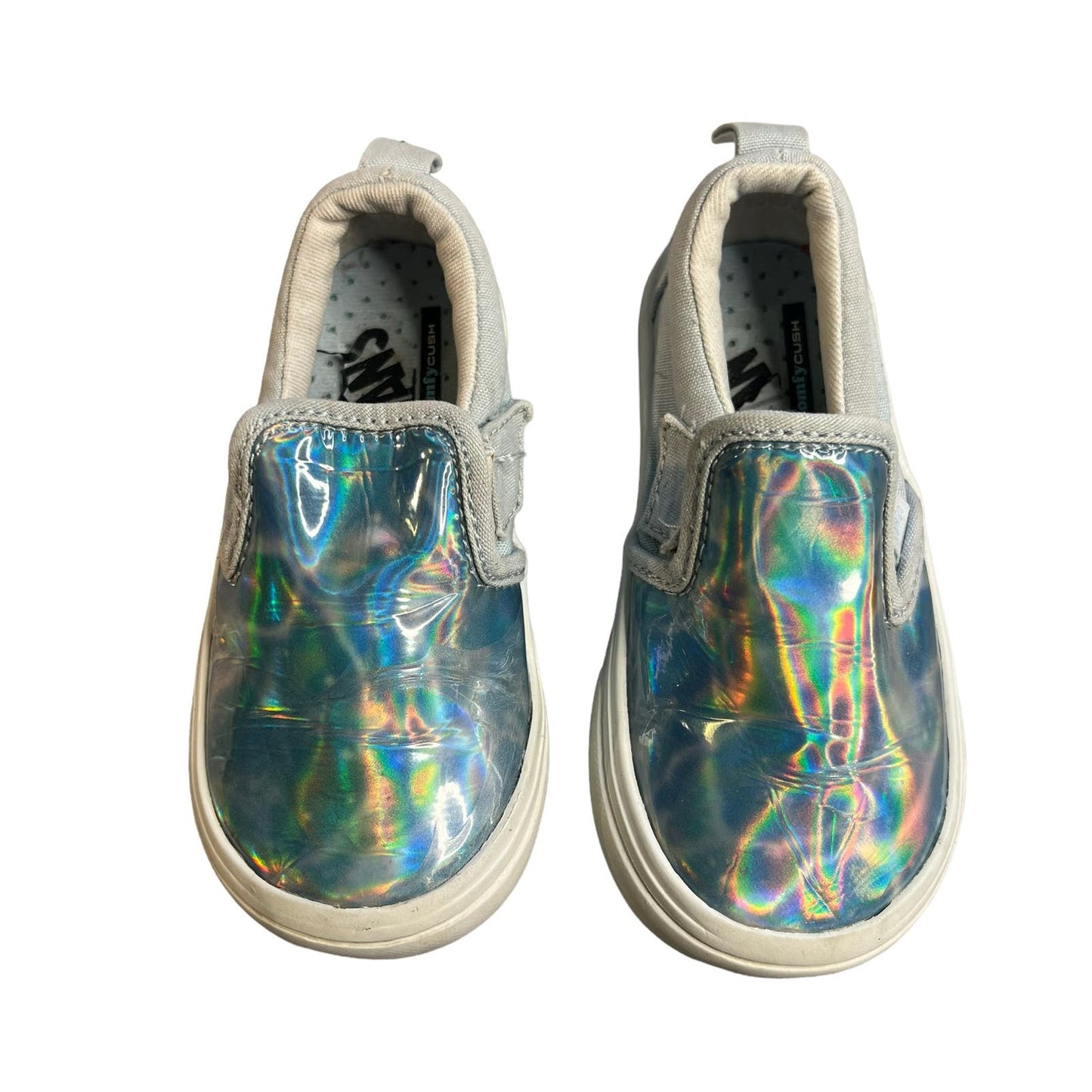 Vans Autism Acceptance ComfyCush Slip-On Blue Sneakers Iridescent Toddler Size 7.5