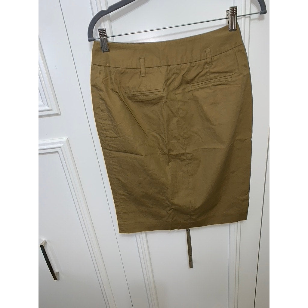 Banana Republic Women's Beige Pencil Skirt Size 0 Knee Length Pockets