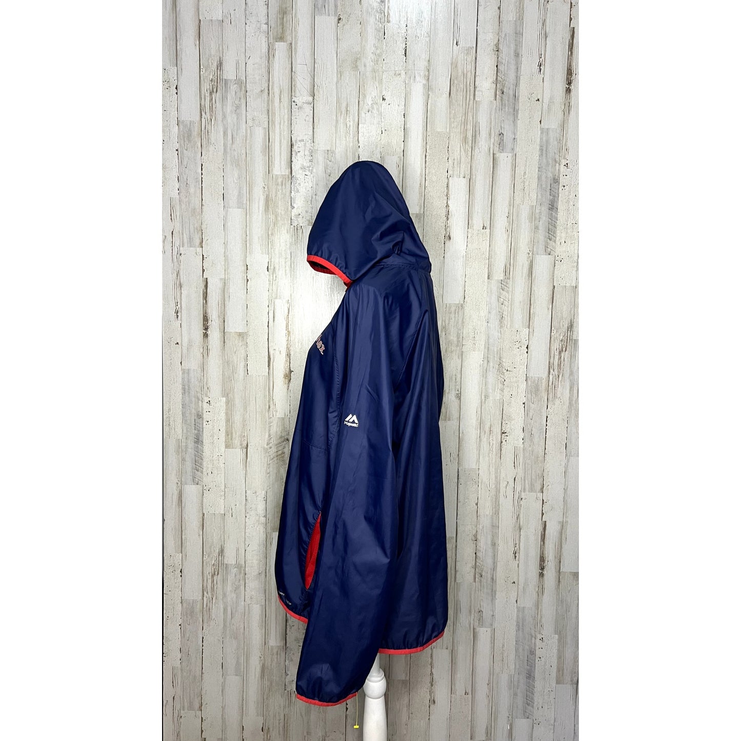 Majestic Boston Red Sox Men's 2XL Blue Full-Zip Hooded Windbreaker Jacket