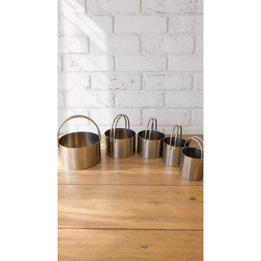 Hulisen Round Biscuit Cookie Cutter Set 5 Pc 1-3/4-3-1/4 in
