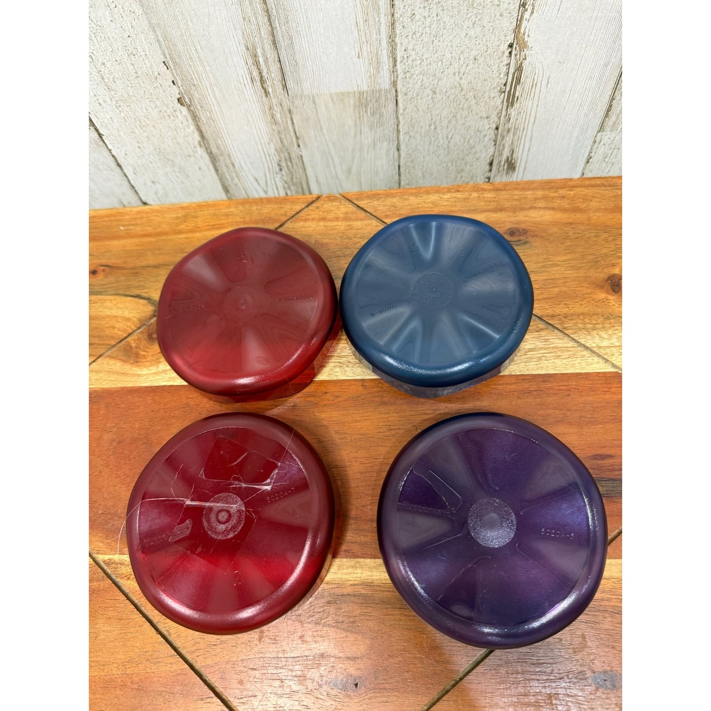 Tupperware Sheerly Elegant Coaster Set Jewel Tone Colors - 4 Piece