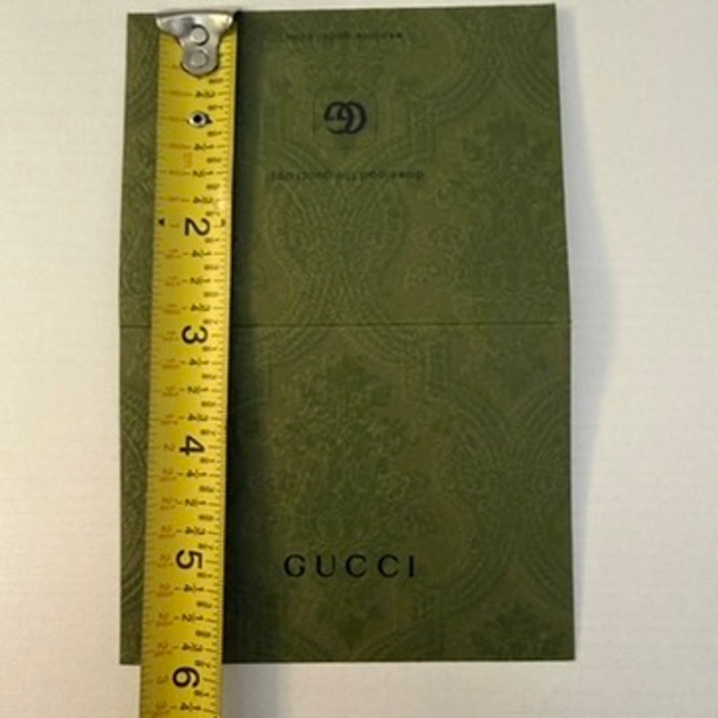 Gucci Gift Card Envelope Holder Green Embossed GG Logo Luxury Note Holder